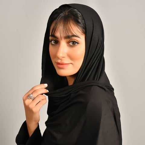طرحة سوداء خامة قطنية