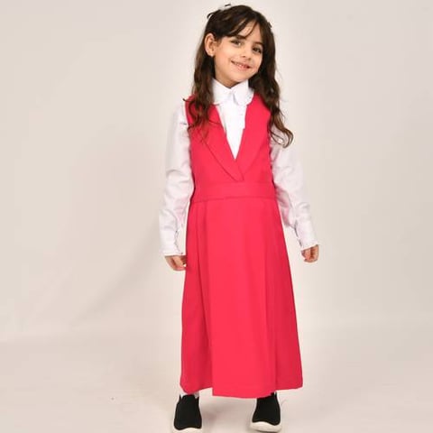 مريول فوشي بياقة بليزر مع حزام ربط اغلاق و كسرات جانبية