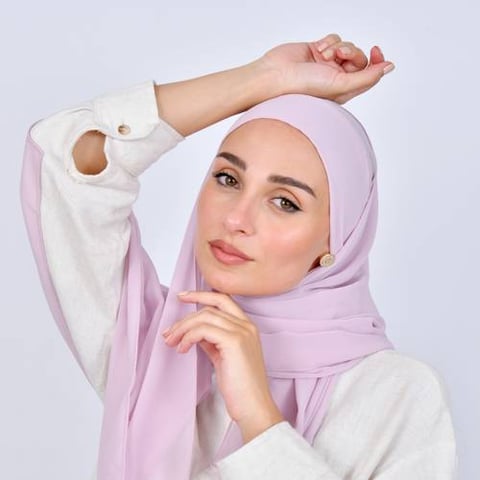 طرحة شيفون بربطة اغلاق - بنفسجي فاتح