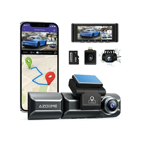 أزدوم - داش كام سيارة تصوير 3 قنوات 4K بزوايا 150 درجة M550 MAX - أسود