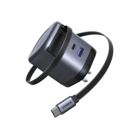 يوجرين شاحن جداري نيكسود برو - بقوة 65 واط مع كابل USB-C قابل للسحب