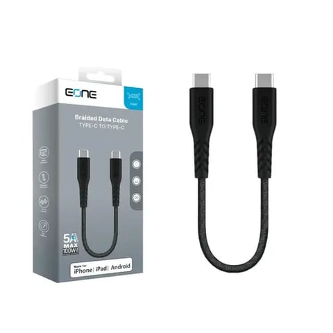 اي ون كيبل من C-USB إلى C-USB بطول 20 سم اسود