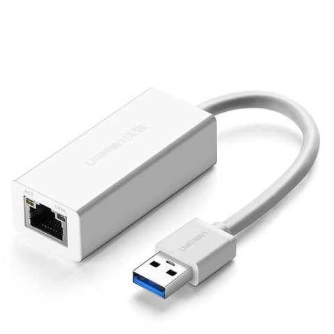 محول شبكة خارجي من Ugreen RJ45 - USB 3.2 Gen 1 (1000 ميجابت في الثانية / 1 جيجابت في الثانية) جيجابت إيثرنت أبيض (CR111 20255)
