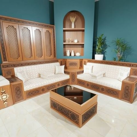 مجلس رجال نقش دمشقي عربي فاخر