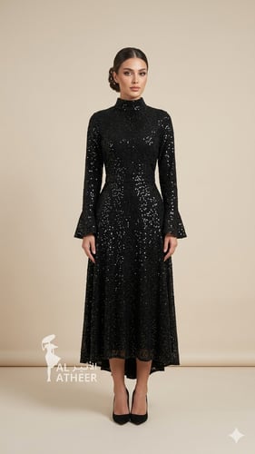 طقم اسود ناعم ترتر