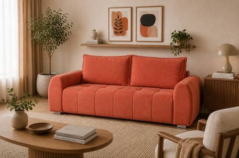 كنبة قماش فاخرة ثلاثية بتصميم مودرن ناعم بقياس 200×95×85 سم – أريكة مريحة بوسائد ظهر كبيرة وأذرع عريضة لغرف المعيشة والاستقبال العصرية