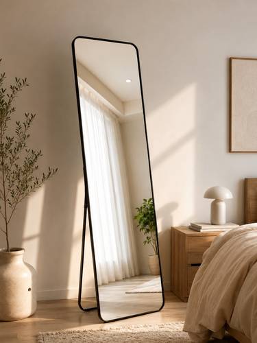 مرآة أرضية ومعلقة كاملة الطول 147×36 سم بتصميم عصري فاخر لديكور أنيق