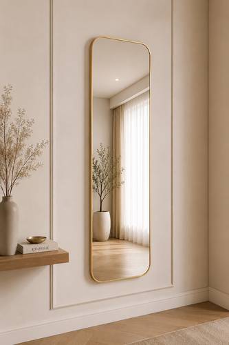 مرآة أرضية ومعلقة كاملة الطول 147×36 سم بتصميم عصري فاخر لديكور أنيق