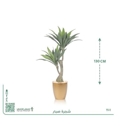 شجرة صبار صناعية بحوض أسطواني