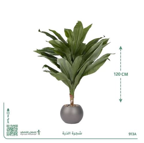 شجرة الذرة الصناعية بحوض بلاستيك دائري
