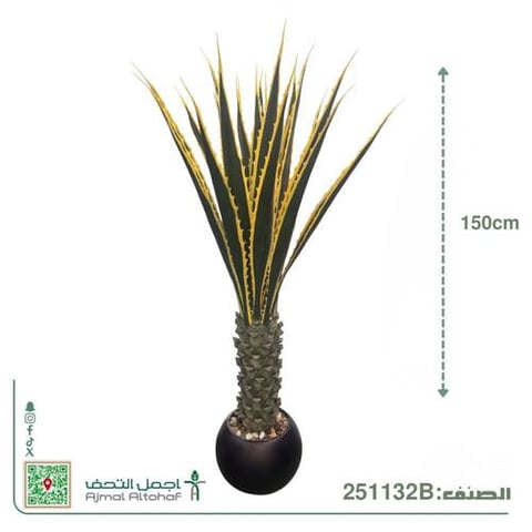 251132Bشجرة صبار أجاف (Agave) صناعية بارتفاع 150 سم . 
