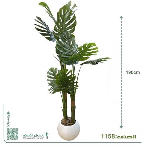 1158شجرة مونستيرا القفص الصدري صناعية ارتفاع190 سم