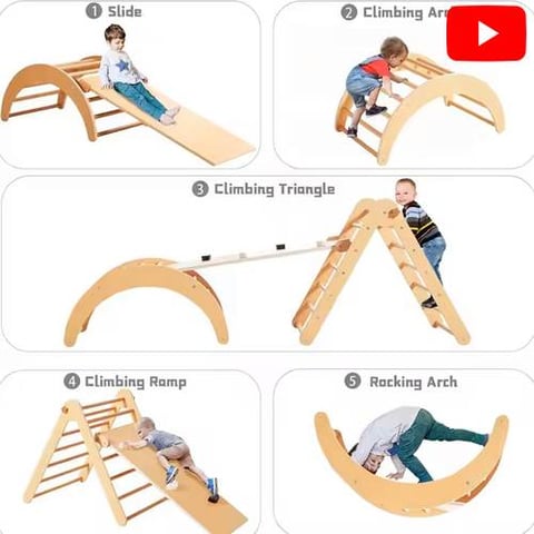 مثلث بيكلر ، متسلق قابل للطي مع سلم ، ألعاب تسلق داخلية للأطفال ، مثلث تسلق