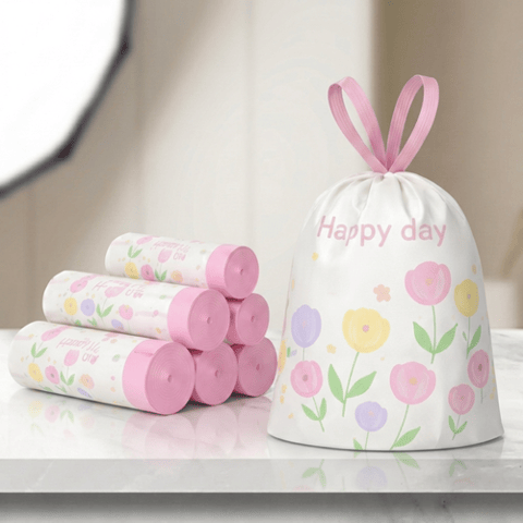 أكياس نفايات صغيرة بطبعات الزهور | Floral Delight Trash Bags