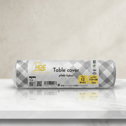 حبات البرد سفرة طعام كاروهات أبيض-أسود | Table Cover