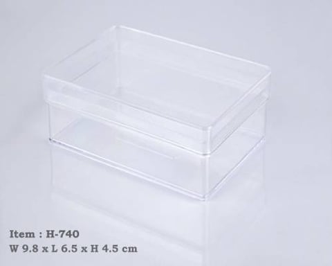 Small rectangular acrylic containers, model H-740, Al-Rashed