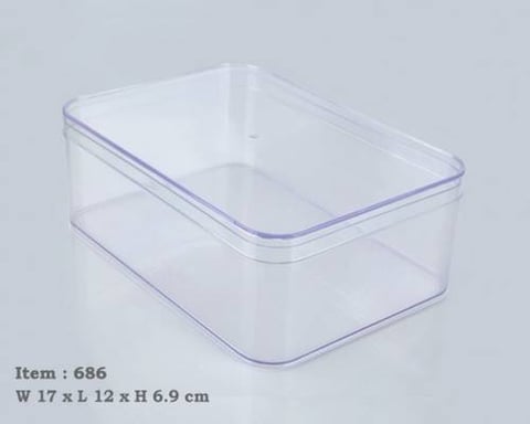 Rectangular acrylic containers, 1 kg, model 686, Al-Rashed.