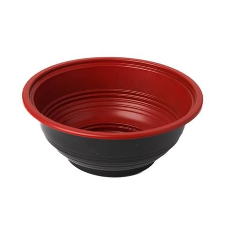 Round plastic containers 600 g (black-red) with lid – JASCO