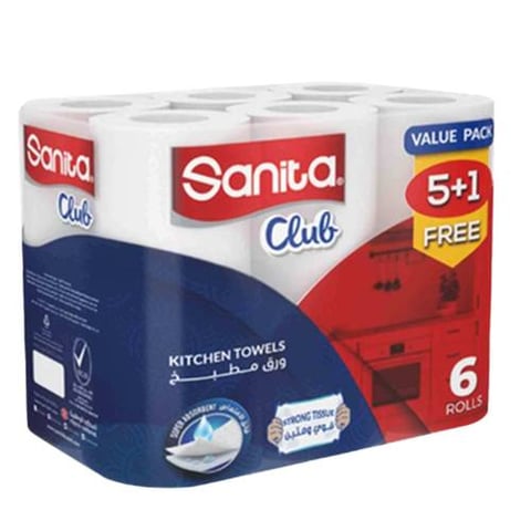 Sanita Kitchen Paper Rolls – 28 cm (5+1 Free)