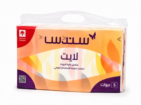 مناديل 180 منديل مزدوج 5 علب سندس لايت
