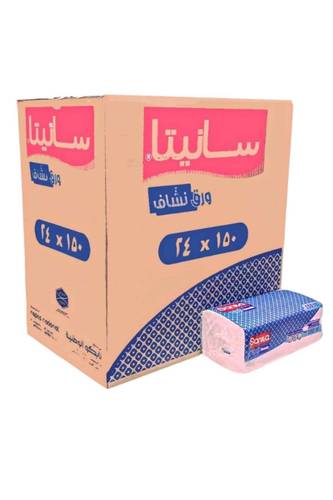 مناديل تنشيف انترفولد ( كرتون 24*150 منديل طبقتين ) سانيتا