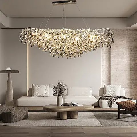 نجف مودرن فضي + شفاف E14*16