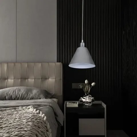 علاقي مودرن فضي مع ابيض E27*1L مقاس 250 ملم