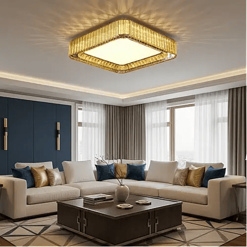 نجف مودرن ذهبي  لون الانارة 3 اضاءات 80*80 سم قوة 180 واط