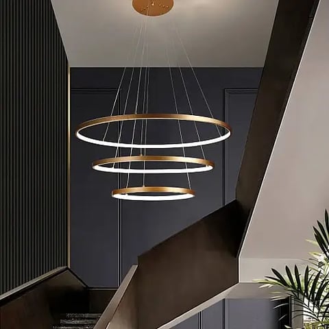 نجف مودرن ذهبي قطر 80*60*40 سم لون الانارة اصفر 75 واط