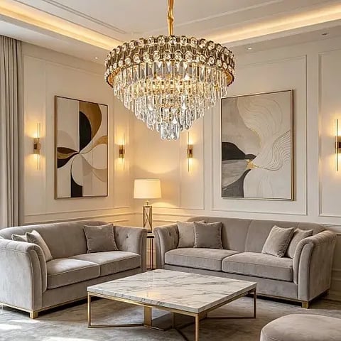 علاقي مودرن ذهبي E14*9 مقاس 600 ملم