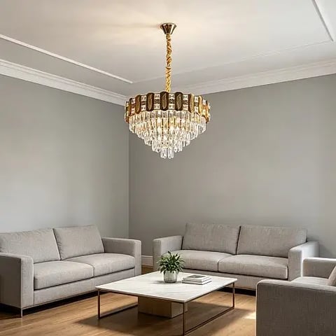 علاقي مودرن ذهبي E14*9 مقاس 600 ملم