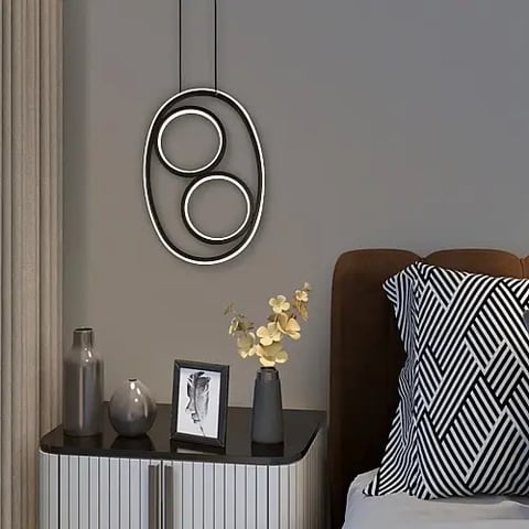 علاقي مودرن 380*280 اسود لون الانارة 3 اضاءات 60 واط