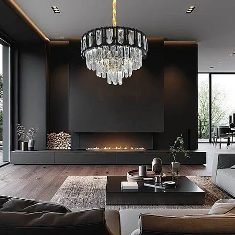 علاقي مودرن اسود E14*5 قطر 40 سم