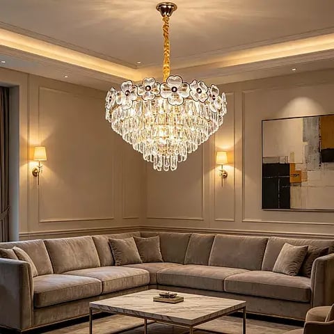 علاقي مودرن ذهبي E14*9 مقاس 600 ملم