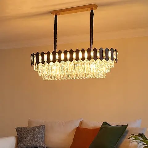 نجف مودرن اسود مع ذهبي 100*35 سم E14*14L