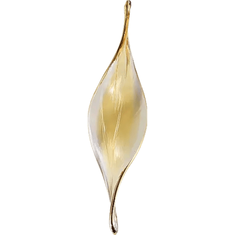 ورق شجر كريستال لون FALCATE LEAF تركوازي + ذهبي (عبوة 1 حبة)
