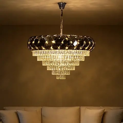 نجف مودرن فضي E14*15L قطر 80 سم