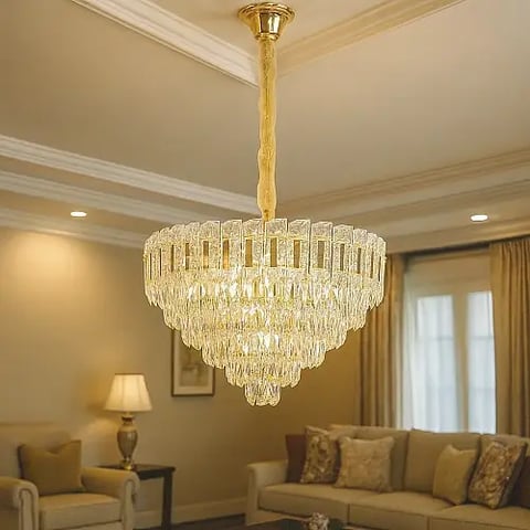 نجف مودرن ذهبي E14*9 مقاس 600 ملم