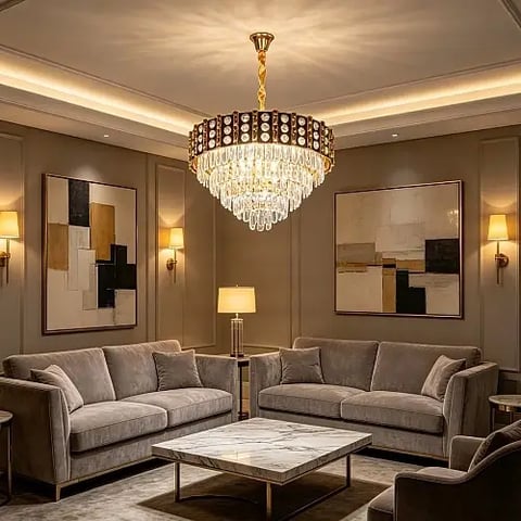 علاقي مودرن ذهبي E14*9 مقاس 600 ملم
