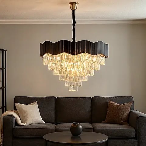 نجف مودرن غطاء اسود مع ذهبي E14*15L مقاس 80 سم