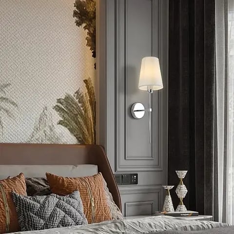 إضاءة شاين برايت جدارية مفرد مودرن فضي E14