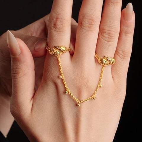 خاتم ذهب عيار 21