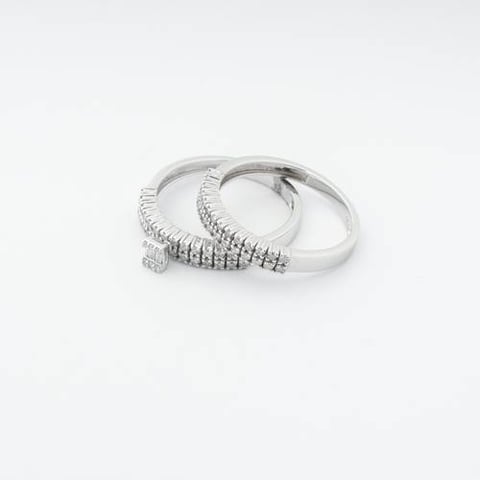18K Diamond Twin Ring