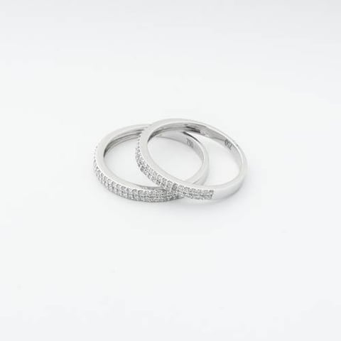 18K Diamond Twin Ring