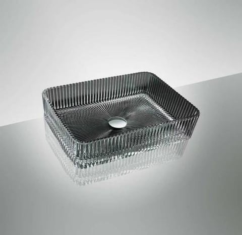 حوض زجاج خارجي اسود شفاف مقاس 45*33 VERCO 