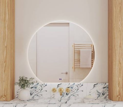 مرايا جزء دائري مع ساعة  مقاس 83x90 cm فيركو - VERCO