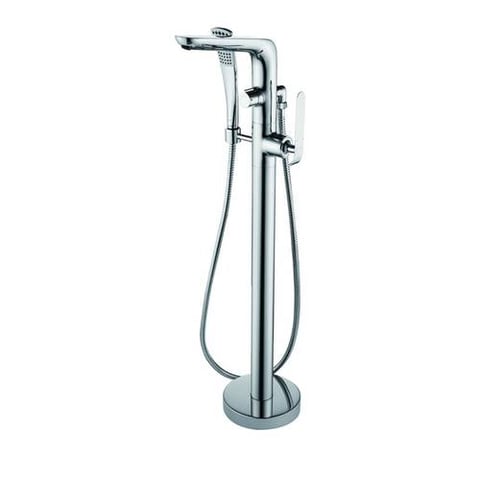 VERCO Chrome Floor-Mounted Bath Mixer