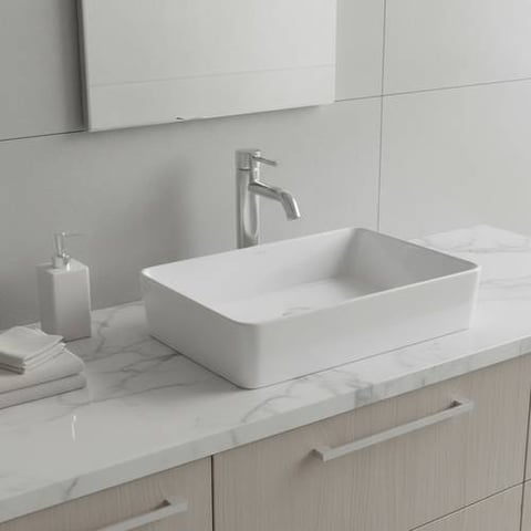 حوض مغسلة خارجي ابيض 47X23 cm  فيركو  VERCO 
