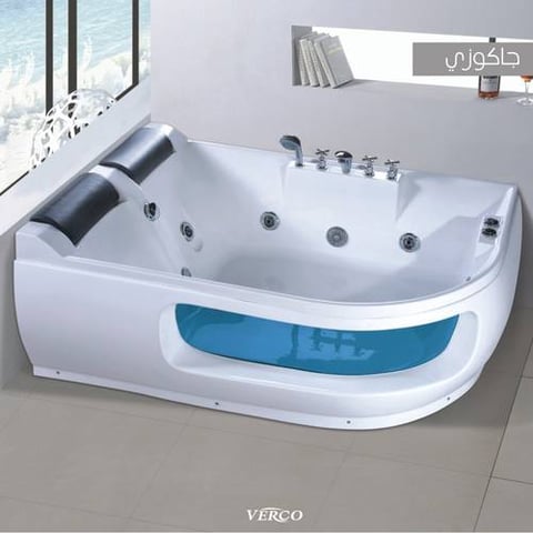 جاكوزي فيركو فاخر نصف زاوية ابيض ( R ) مقاس VERCO 170*120 cm