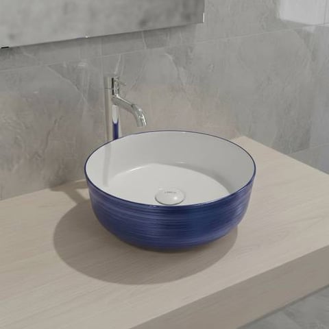 حوض مغسلة خارجي دائري هراب ازرق مقاس 36X36 cm  فيركو  VERCO 